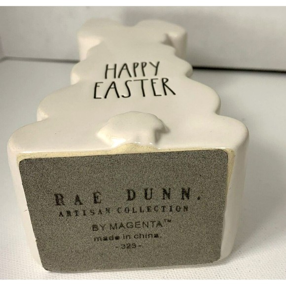 Rae Dunn Happy Easter Bunny Rabbit Figurine Sign Artisan Collection By Magenta - Picture 11 of 12